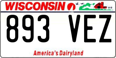 WI license plate 893VEZ