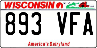 WI license plate 893VFA