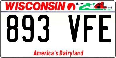 WI license plate 893VFE