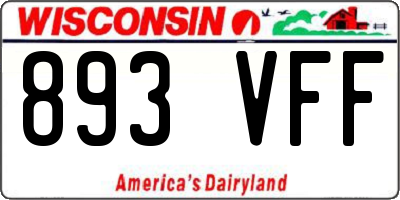 WI license plate 893VFF