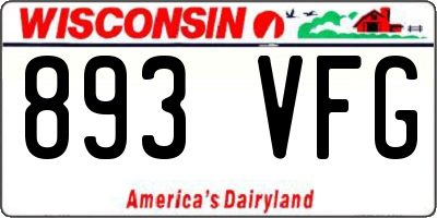 WI license plate 893VFG