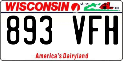 WI license plate 893VFH