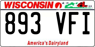 WI license plate 893VFI