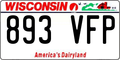 WI license plate 893VFP