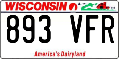 WI license plate 893VFR
