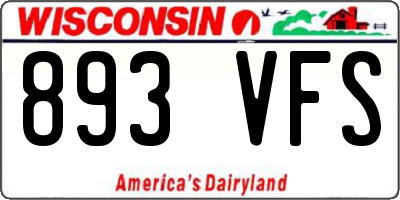 WI license plate 893VFS