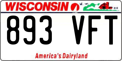 WI license plate 893VFT