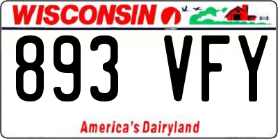 WI license plate 893VFY