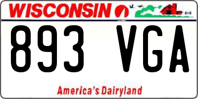 WI license plate 893VGA