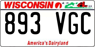 WI license plate 893VGC