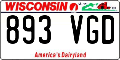 WI license plate 893VGD
