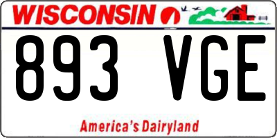 WI license plate 893VGE