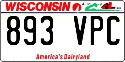 WI license plate 893VPC