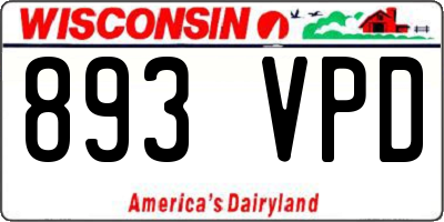 WI license plate 893VPD