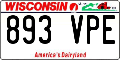WI license plate 893VPE