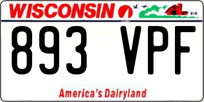 WI license plate 893VPF