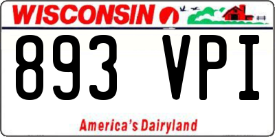 WI license plate 893VPI