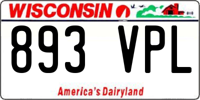 WI license plate 893VPL