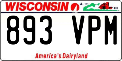 WI license plate 893VPM