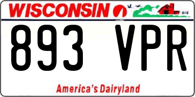WI license plate 893VPR