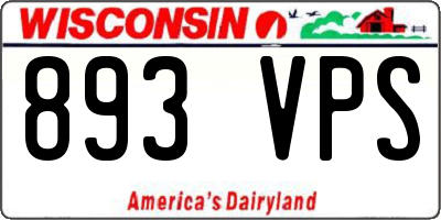 WI license plate 893VPS