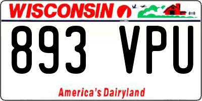 WI license plate 893VPU