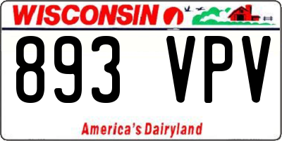 WI license plate 893VPV