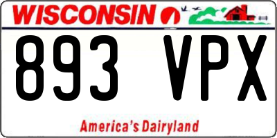 WI license plate 893VPX