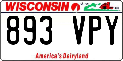 WI license plate 893VPY