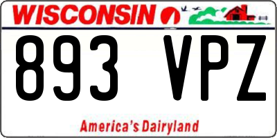 WI license plate 893VPZ