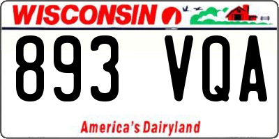 WI license plate 893VQA