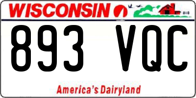 WI license plate 893VQC