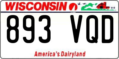 WI license plate 893VQD