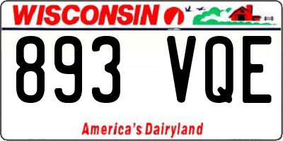 WI license plate 893VQE