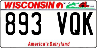 WI license plate 893VQK