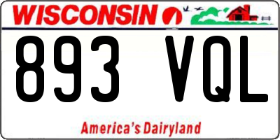 WI license plate 893VQL