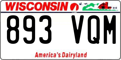 WI license plate 893VQM