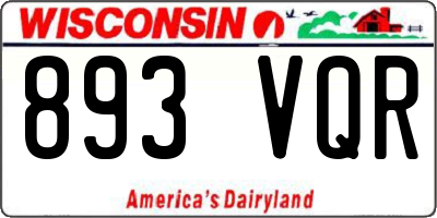 WI license plate 893VQR