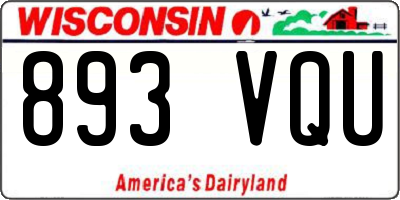 WI license plate 893VQU