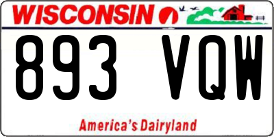 WI license plate 893VQW