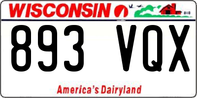 WI license plate 893VQX