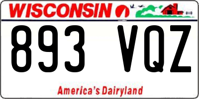 WI license plate 893VQZ