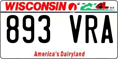WI license plate 893VRA