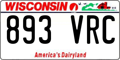 WI license plate 893VRC