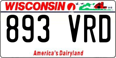 WI license plate 893VRD