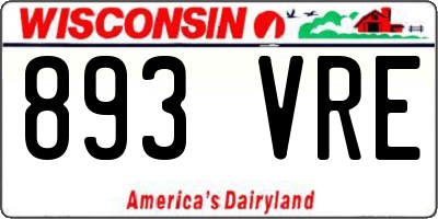 WI license plate 893VRE