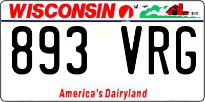 WI license plate 893VRG