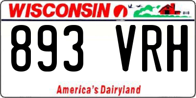 WI license plate 893VRH