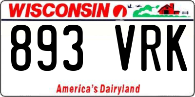 WI license plate 893VRK