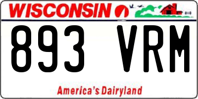 WI license plate 893VRM